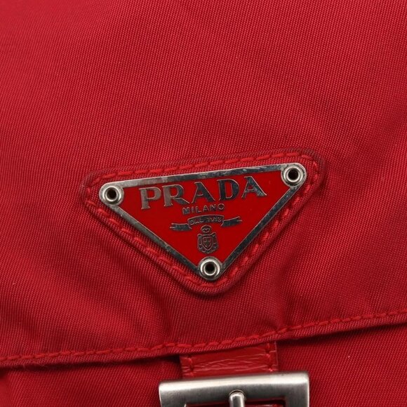 PRADA Shoulder Bag Nylon Red Silver Auth 146771 - Picture 9 of 16